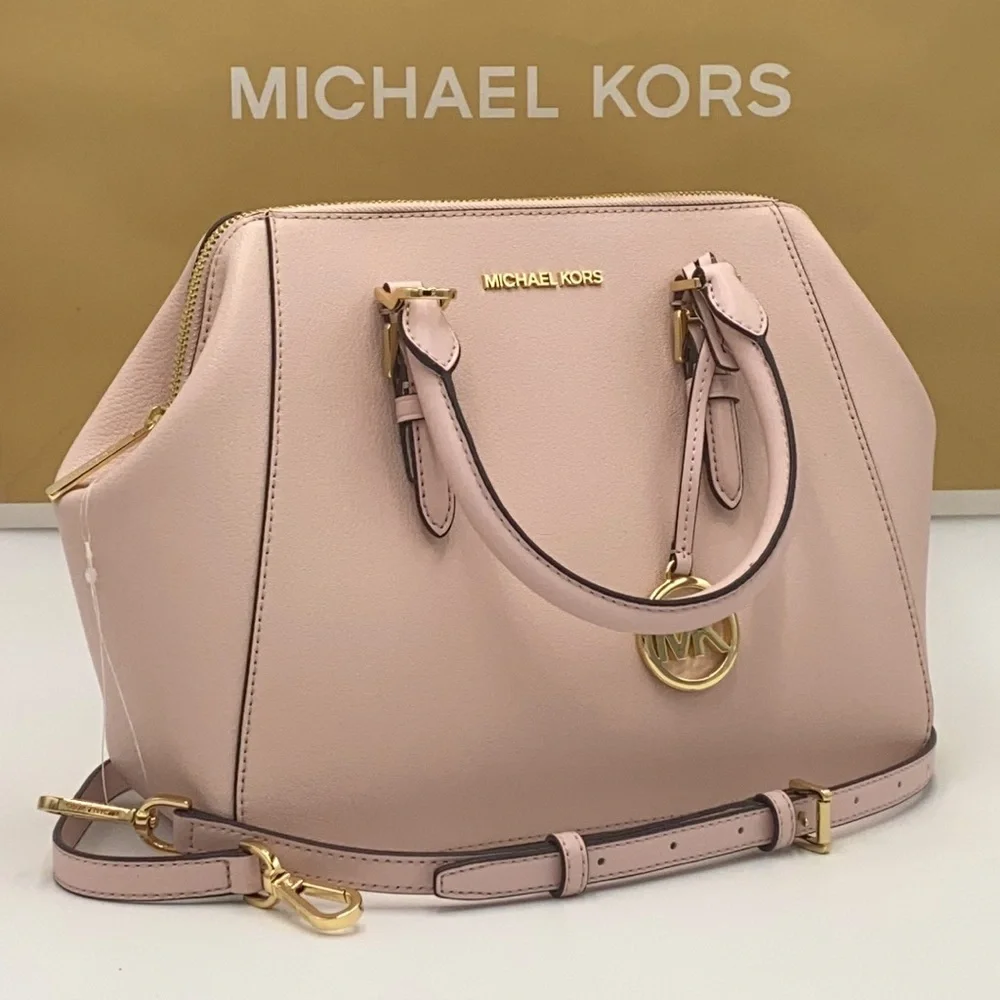 MICHAEL KORS CHARLOTTE LARGE SATCHEL POWDER BLUSH - Picture 3 of 15